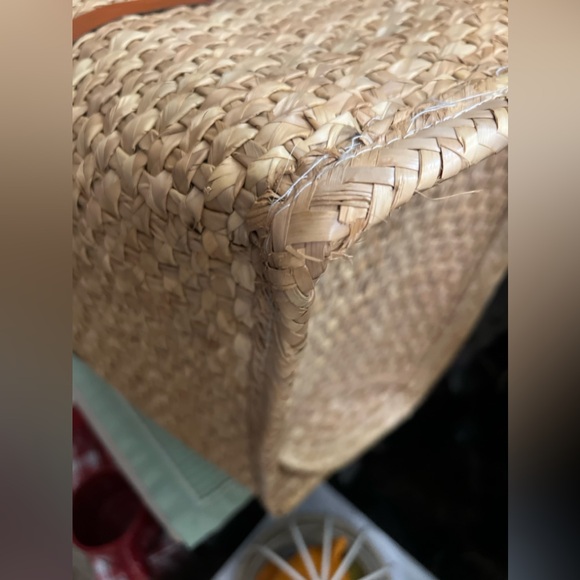 Large vintage woven wicker tote bag in "Boho" style - Picture 5 of 16